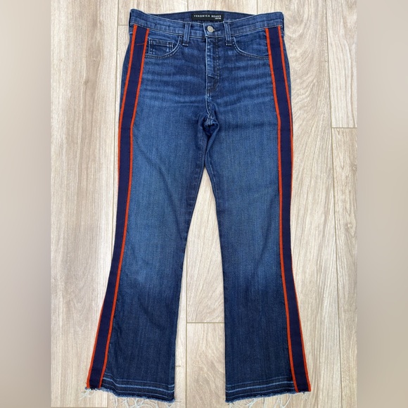 Veronica Beard Carolyn Baby Boot High Rise Jeans Stripe Size 27 - Picture 4 of 8